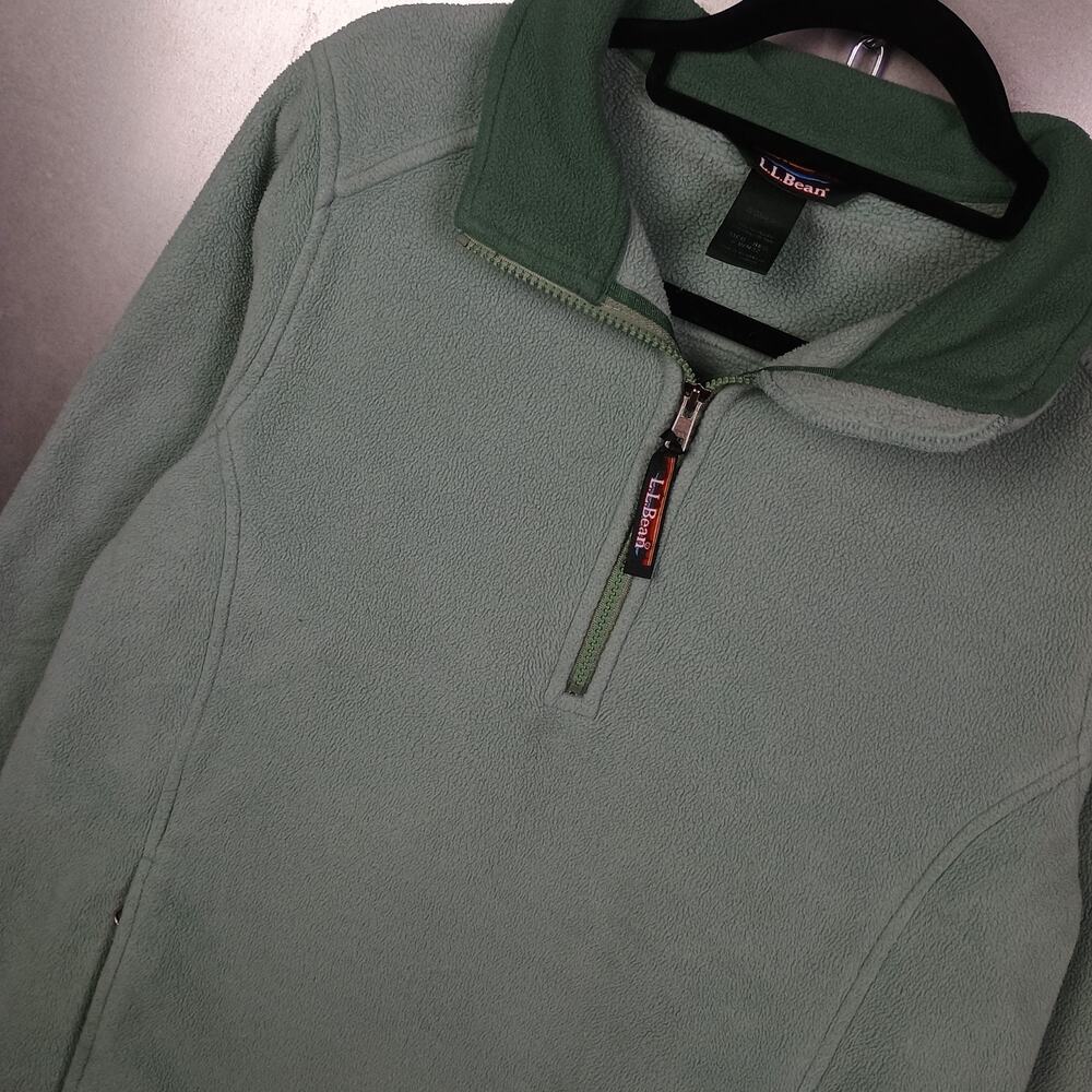 LL Bean Women's Quarter Zip Fleece Jacket Pullover Mediumvintage Y2K Outdoor